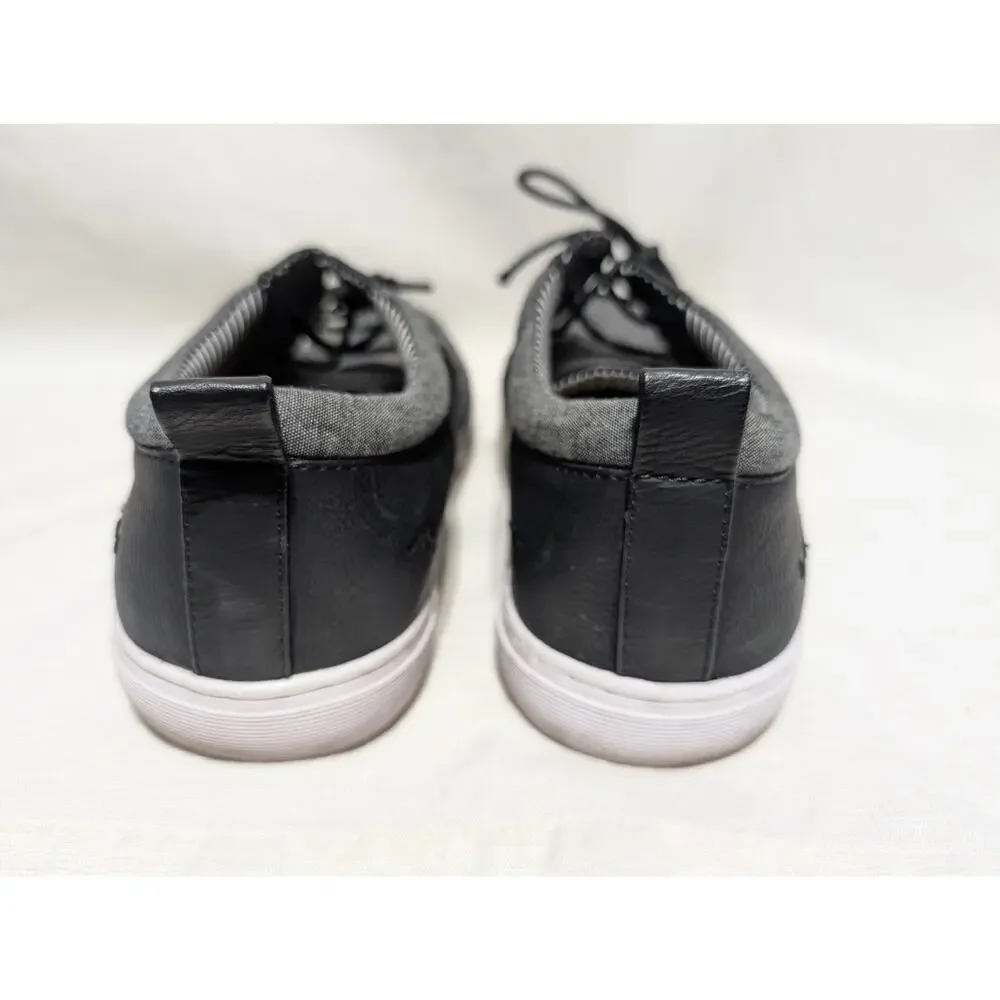 Steve‎ Madden Mens Casual Sneaker Sz 10 Preppy Business Canvas Gray Black Instax